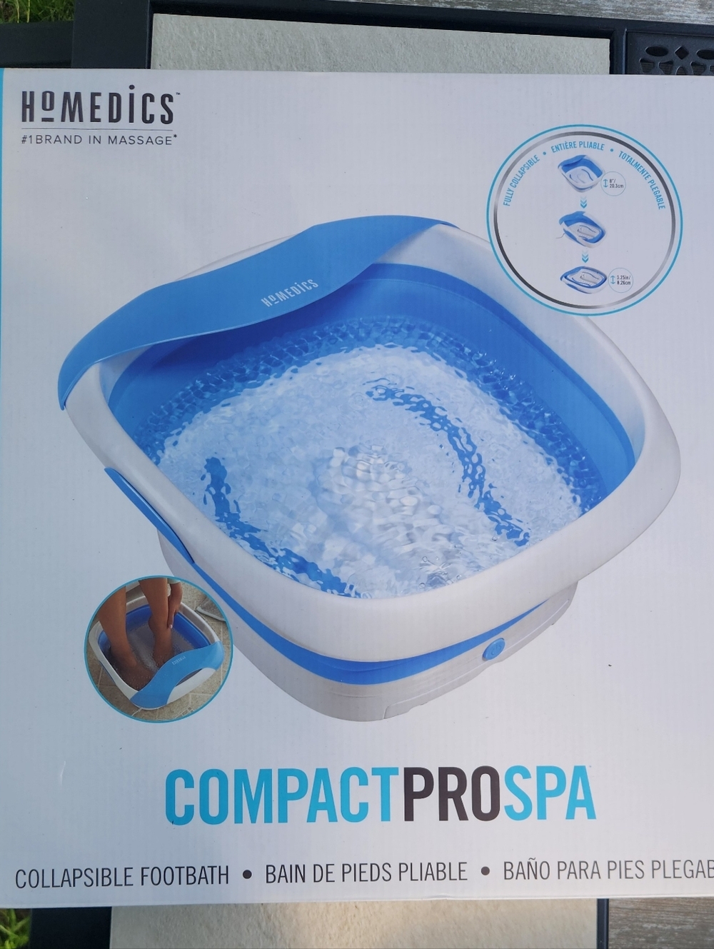 HoMedics Compact ProSpa Collapsible Footbath in Blue